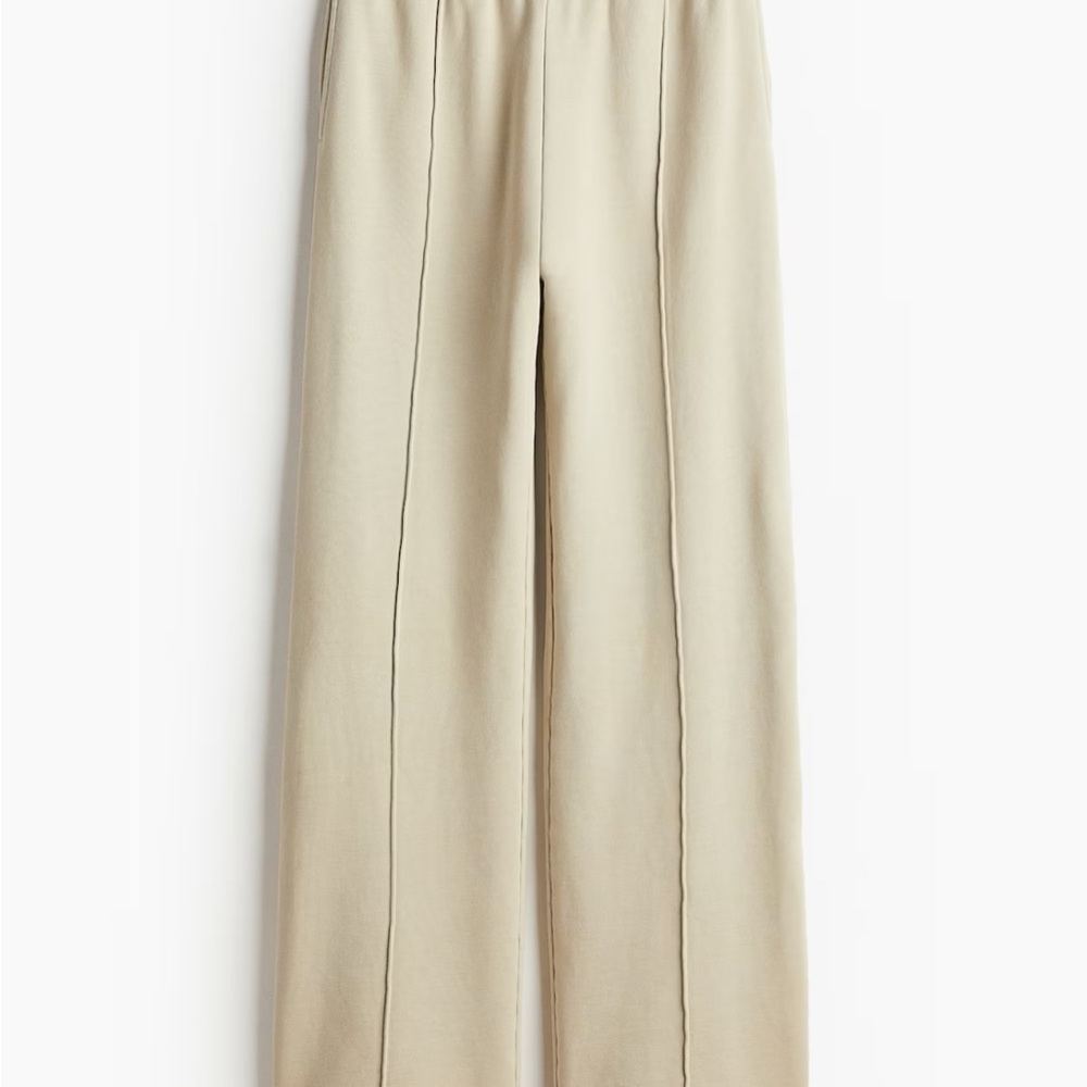 H&M Cream Wide Leg Jumpsuit with Elegant Drape